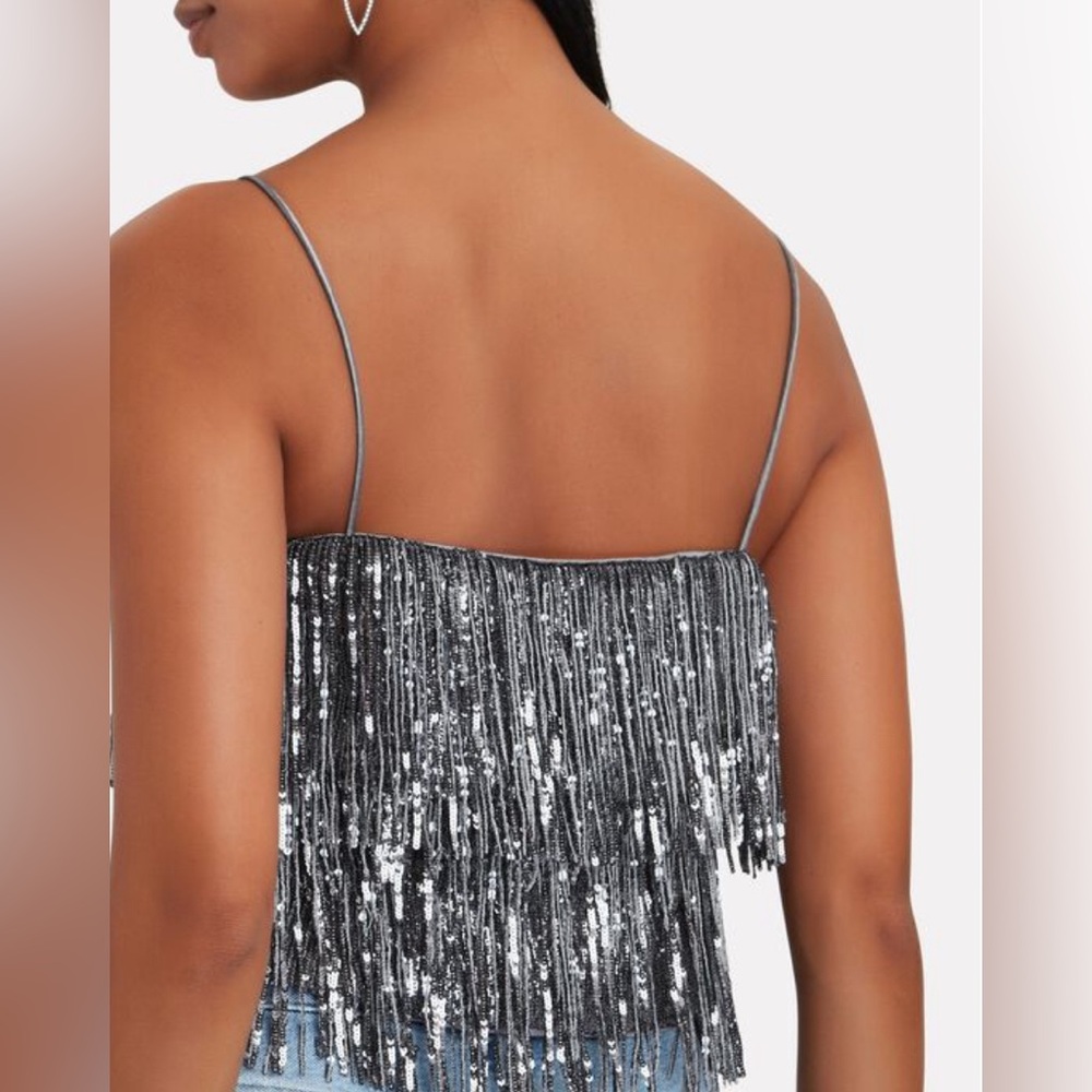 Saylor fringe sequin crop top - Picture 4 of 6
